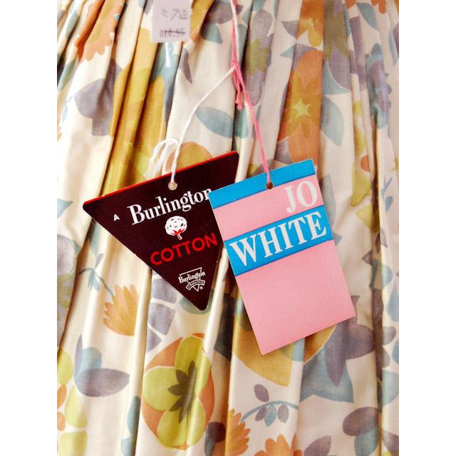 Vintage Shirtwaist Dress Polished Cotton Pretty Pastels Jo White 1950S NOS 40-28-Free New Arrivals Jo White