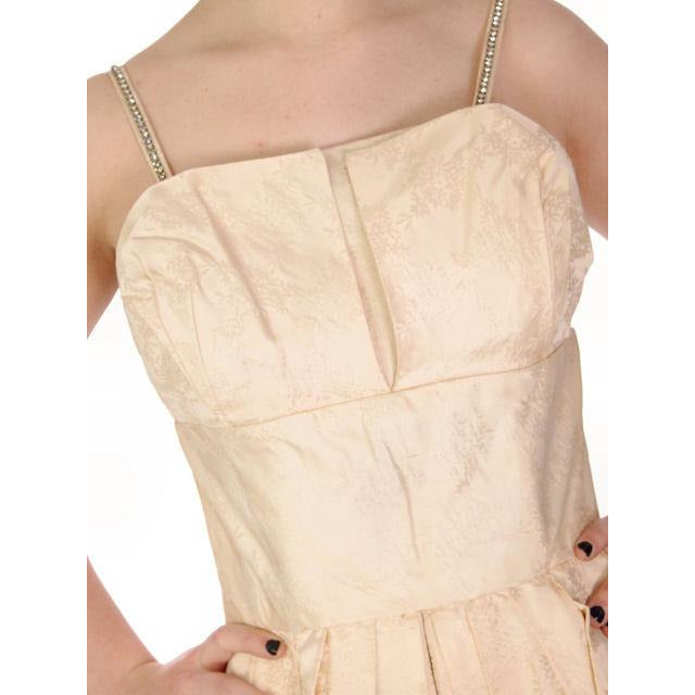 Vintage Silk CandlelightDamask Cocktail Dress 1950S Rhinestone Straps 36-26-Free Cart2cart The Best Vintage Clothing
