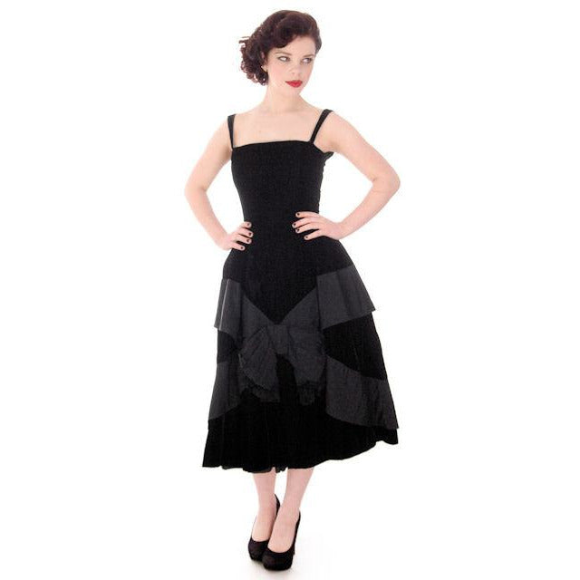 Vintage Black Velvet Gown Suzy Perette Exceptional New Look Late 1940s - The Best Vintage Clothing
 - 1