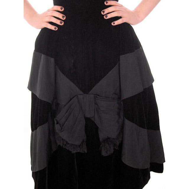 Vintage Black Velvet Gown Suzy Perette Exceptional New Look Late 1940s Women's,New Arrivals Suzy Perette