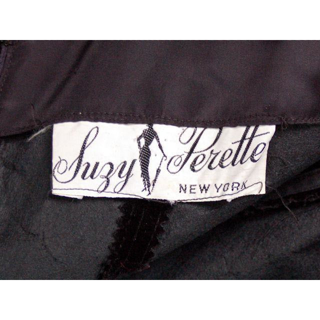 Vintage Black Velvet Gown Suzy Perette Exceptional New Look Late 1940s Women's,New Arrivals Suzy Perette