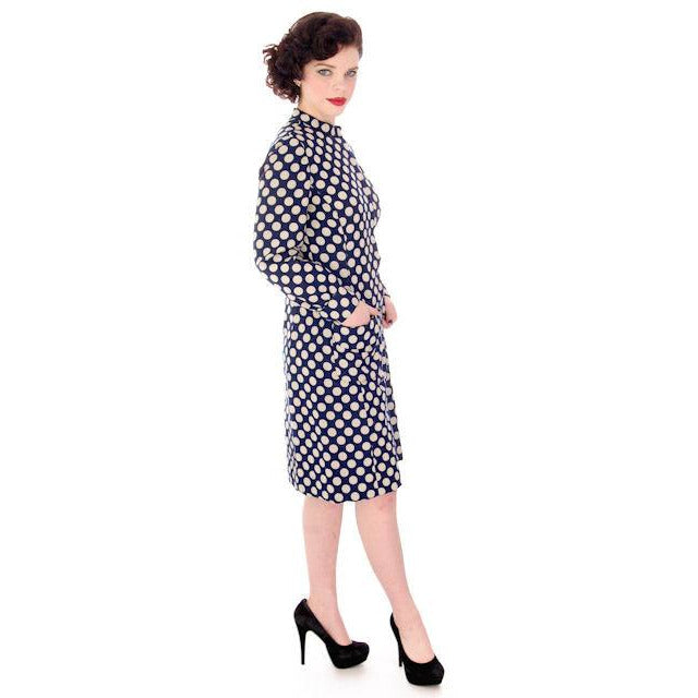 Vintage Mod Polka Dot Dress Adele Simpson 1960S 38-36-44 Women's Adele Simpson