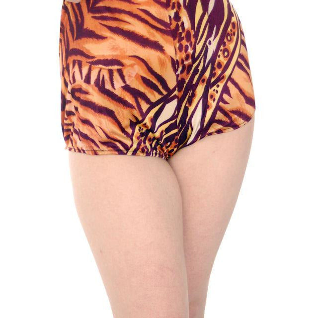 Vintage Body Suit 1970s Animal Print Polyester Long Sleeves Zip Front Periphery 14 Women's,New Arrivals Periphery