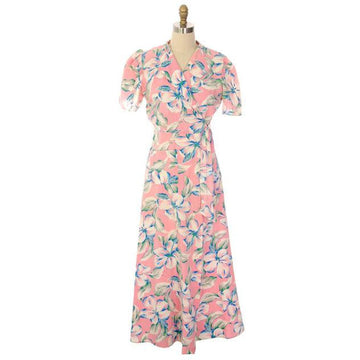 Vintage Pink Hawaiian Hibiscus Flower Robe Seersucker 1940s Women's,New Arrivals The Best Vintage Clothing