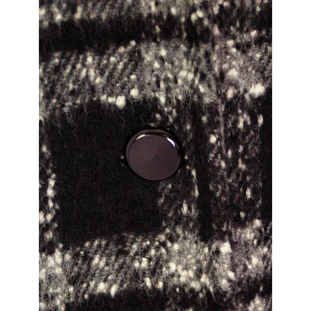 Vintage 1950s Coat Black & White Plaid Mohair Fur Trimmed Womens M Women's The Best Vintage Clothing