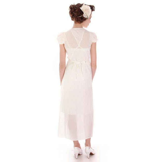 Vintage White Cotton Lawn Bias Cut Nightgown 1930s 36 Bust Women's,New Arrivals The Best Vintage Clothing
