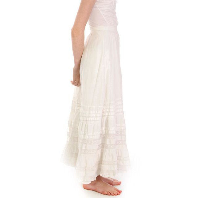 Victorian White Cotton Petticoat Full Length Fancy Lace Insets Small Women's,New Arrivals The Best Vintage Clothing