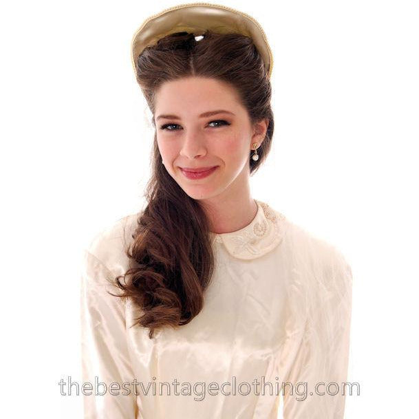 Vintage Wedding Gown 1940s Rayon Satin Long Train Beaded 32-26-free Women's,New Arrivals The Best Vintage Clothing