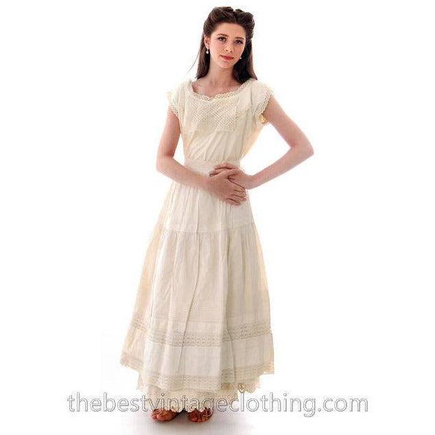 Antique Wedding Trousseau Set Victorian 5PC Set Fancy Whites Large Women's,New Arrivals The Best Vintage Clothing