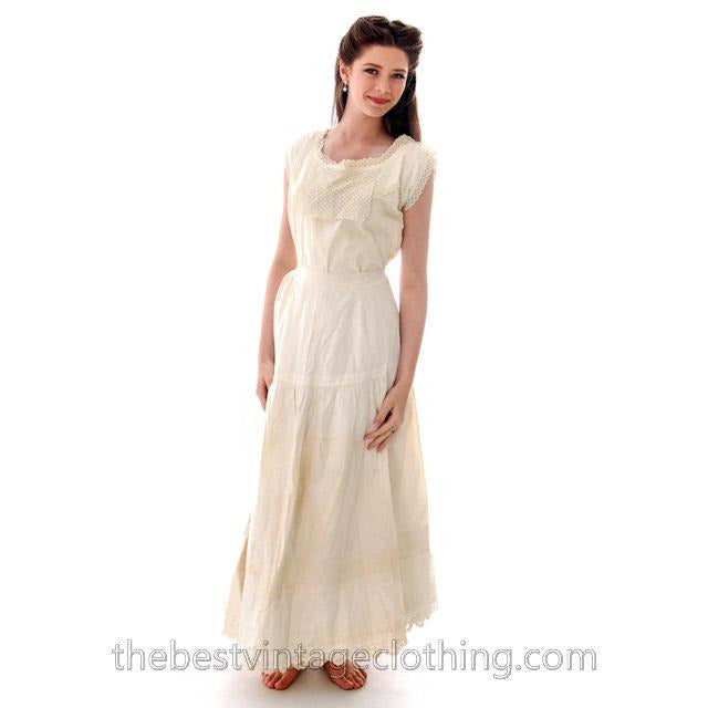 Antique Wedding Trousseau Set Victorian 5PC Set Fancy Whites Large Women's,New Arrivals The Best Vintage Clothing