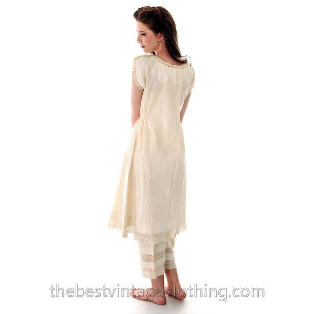 Antique Wedding Trousseau Set Victorian 5PC Set Fancy Whites Large Women's,New Arrivals The Best Vintage Clothing