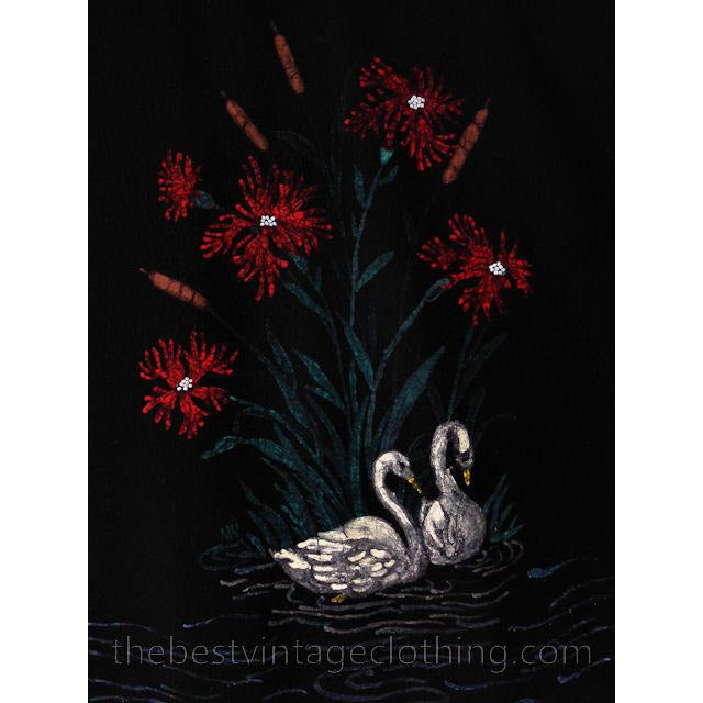 Vintage Circle Skirt Hand Painted Felt 1950s Small Smart Set New Arrivals,Women's Smart Set