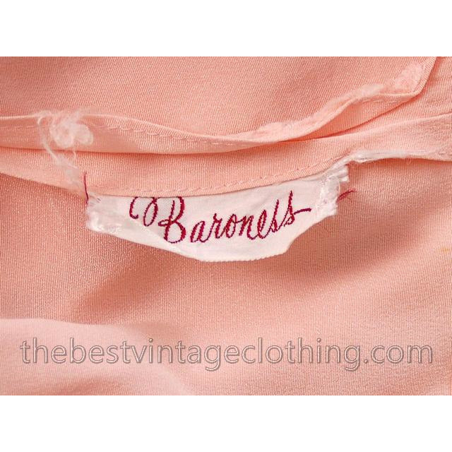 Vintage 1940s Rayon Blouse Peach Neat Applique Large Women's,New Arrivals The Best Vintage Clothing