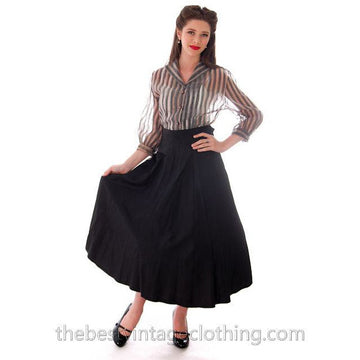 Vintage Black Taffeta Full Skirt 1940s 29" Waist - The Best Vintage Clothing
 - 1