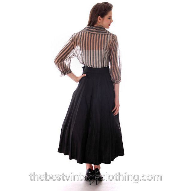Vintage Black Taffeta Full Skirt 1940s 29" Waist Women's,New Arrivals The Best Vintage Clothing
