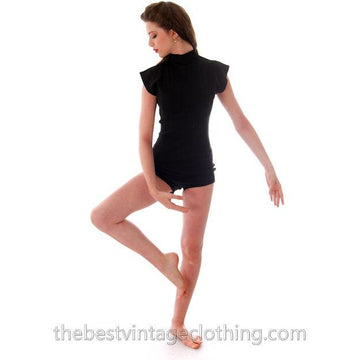 Vintage Starsheen Dance Ballet Jazz Black Leotard NOS Cotton Knit M-L Women's,New Arrivals The Best Vintage Clothing