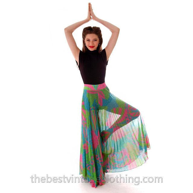 Vintage Sheer Palazzo Pants Super 1960s Mod Print Mr. Pants 27 Waist Women's,New Arrivals Lynn Stuart