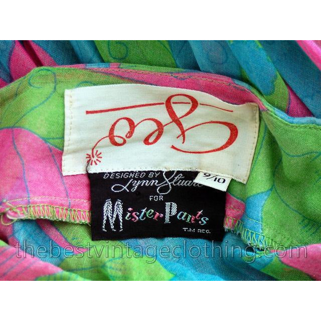 Vintage Sheer Palazzo Pants Super 1960s Mod Print Mr. Pants 27 Waist Women's,New Arrivals Lynn Stuart