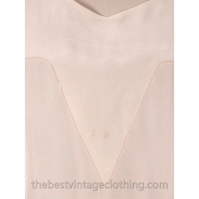 Beautiful Antique 1920s Silk Day Dress or Wedding Dress Cream Perfect 42 Bust L The Best Vintage Clothing