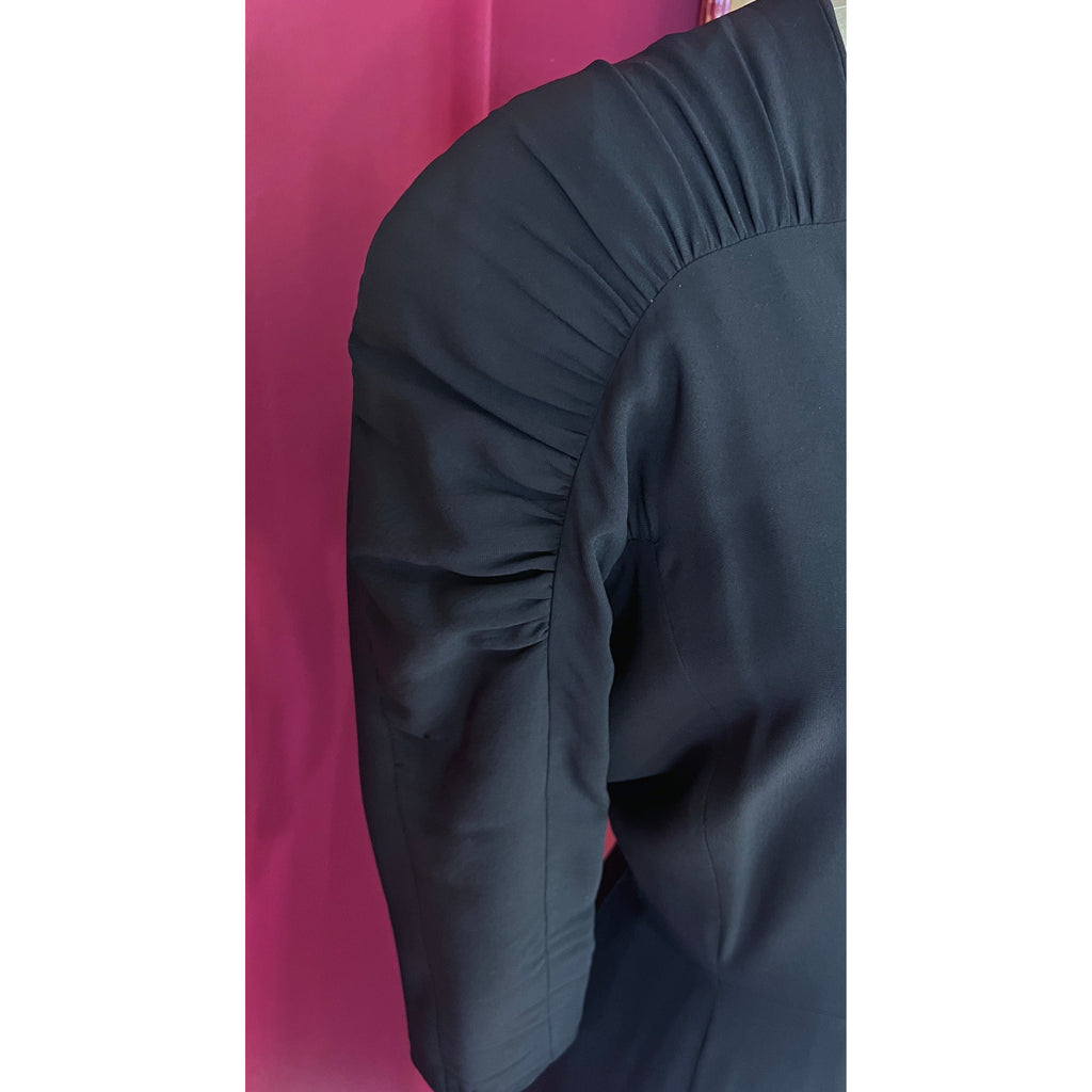 VTG 50s Jeanne Lanvin/Castillo Black Rayon Cocktail Dress Unique Sleeves M 42-31-43 Cart2cart Lanvin