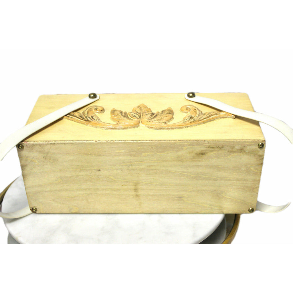 Enid Collins Box Bag Purse Elegant Natural Wood 1960s Texas purse The Best Vintage Clothing