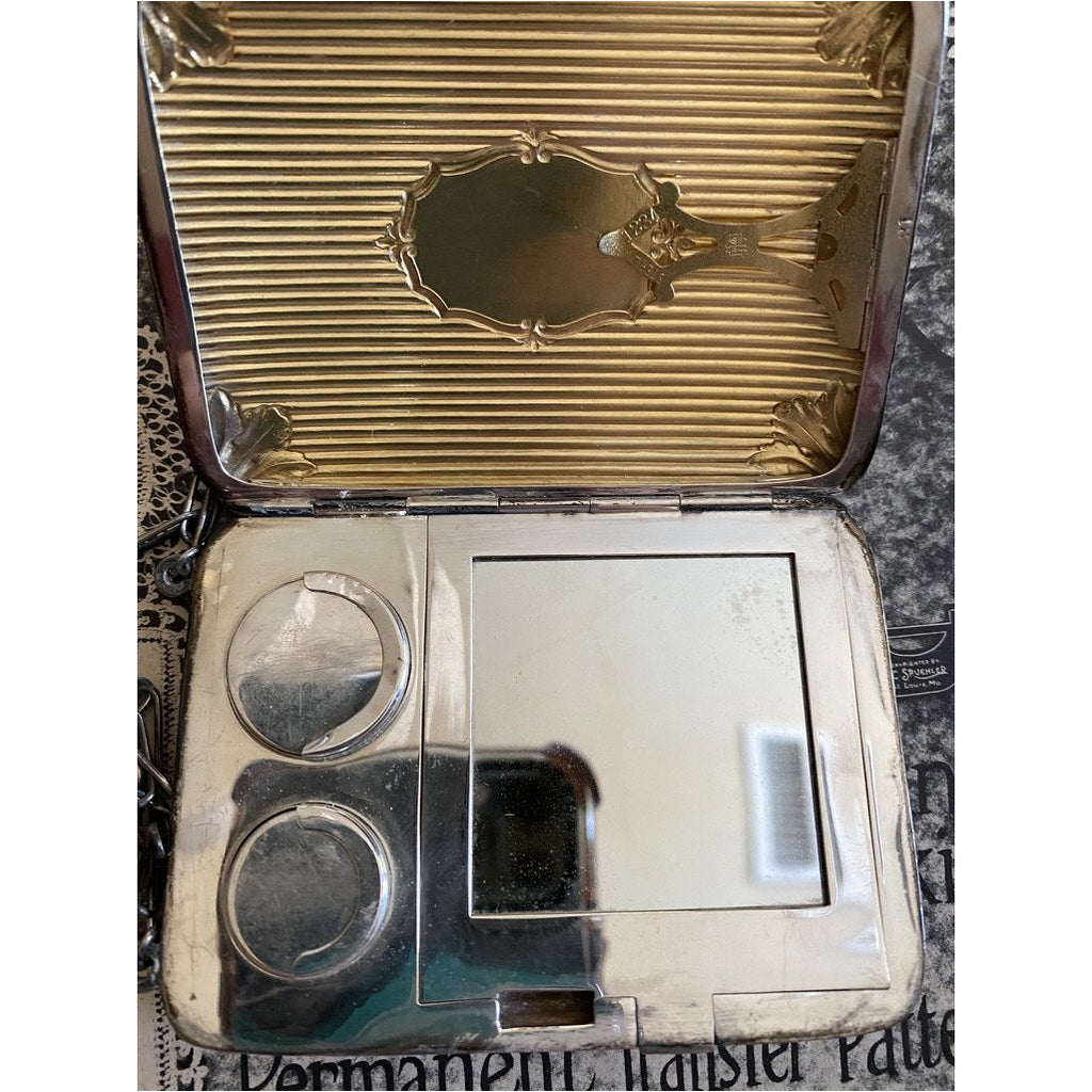 Art Deco EJB CO. Sterling Silver/ 18K YG Compact Purse/Cigarette Case New Arrivals The Best Vintage Clothing