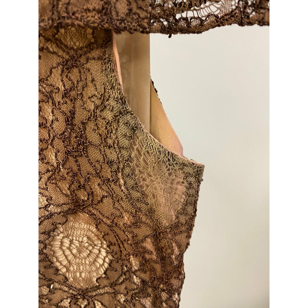 Vintage 1930s 2 PC Gown Dress Long Brown Rayon Crepe Matching Jacket Small Women's,New Arrivals The Best Vintage Clothing