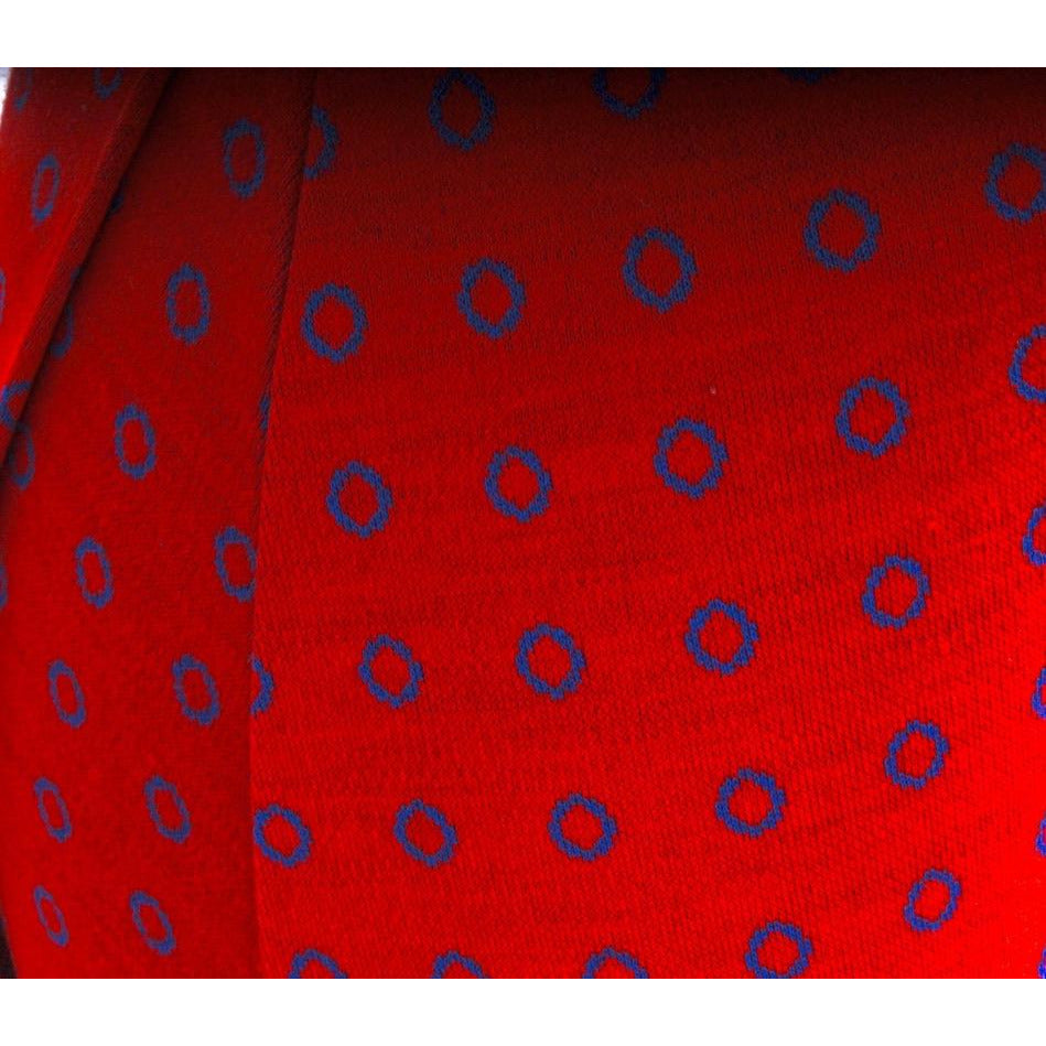 1960s Vintage Vuokko Wool Knit Maxi Skirt Red Blue Circle Print Sz 34 marimekko The Best Vintage Clothing