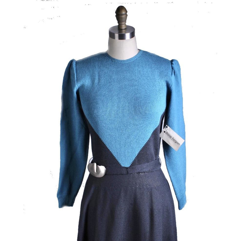 Vintage Dana Hogan Santana Knit 1980s Sweater Dress Womens M/L 1930s look NWT Women's,New Arrivals The Best Vintage Clothing