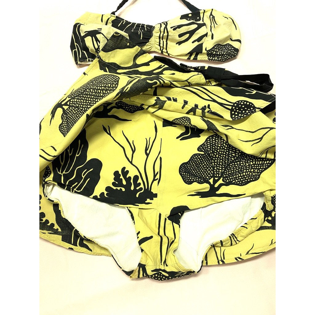 VTG Louella Ballerino 1940s Swimsuit 2 PC RARE Bates Fabric Undersea Yellow New Arrivals The Best Vintage Clothing