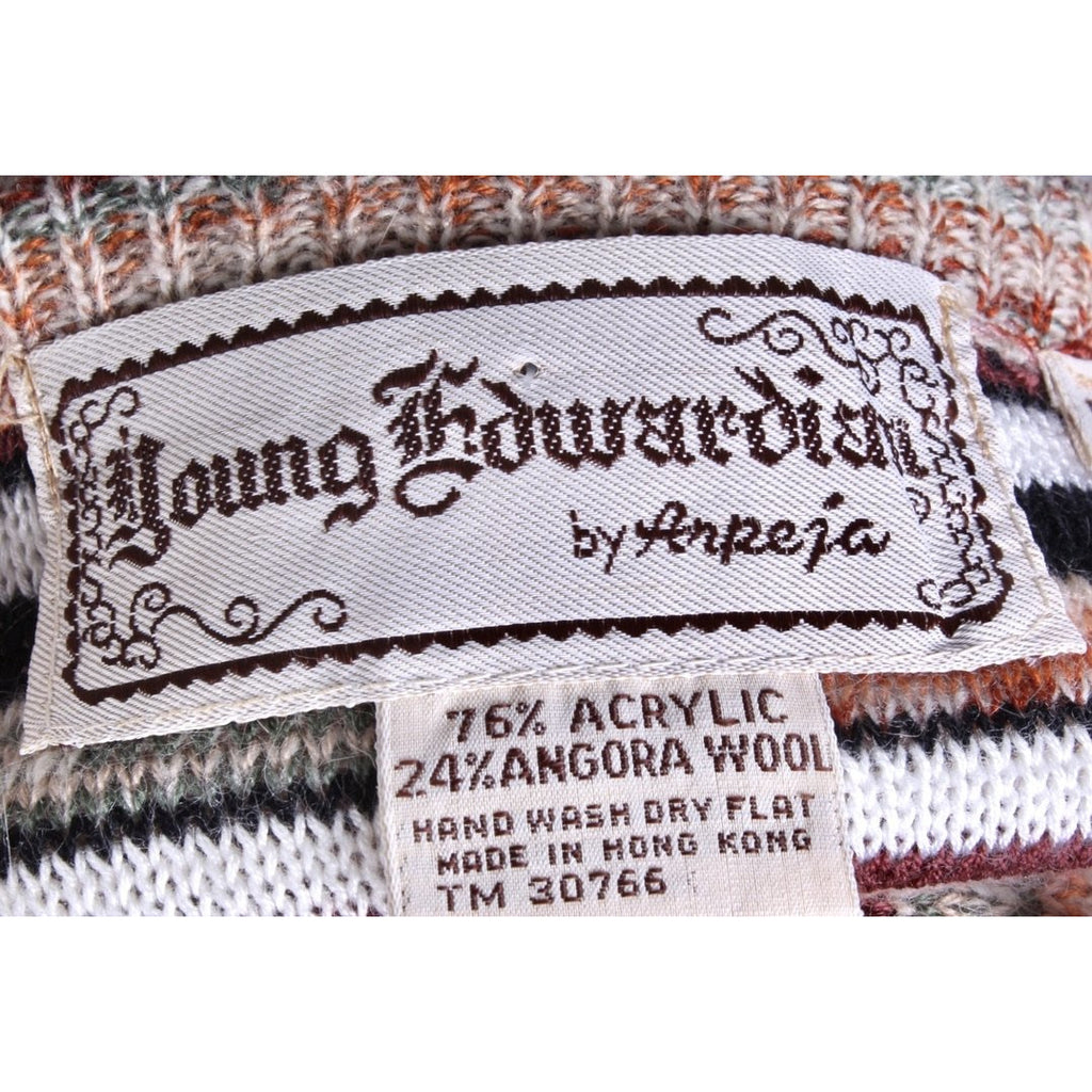 VTG 1970s Young Edwardian Sweater Skirt Set Striped Bell Sleeve Boho M/L Women's,New Arrivals The Best Vintage Clothing