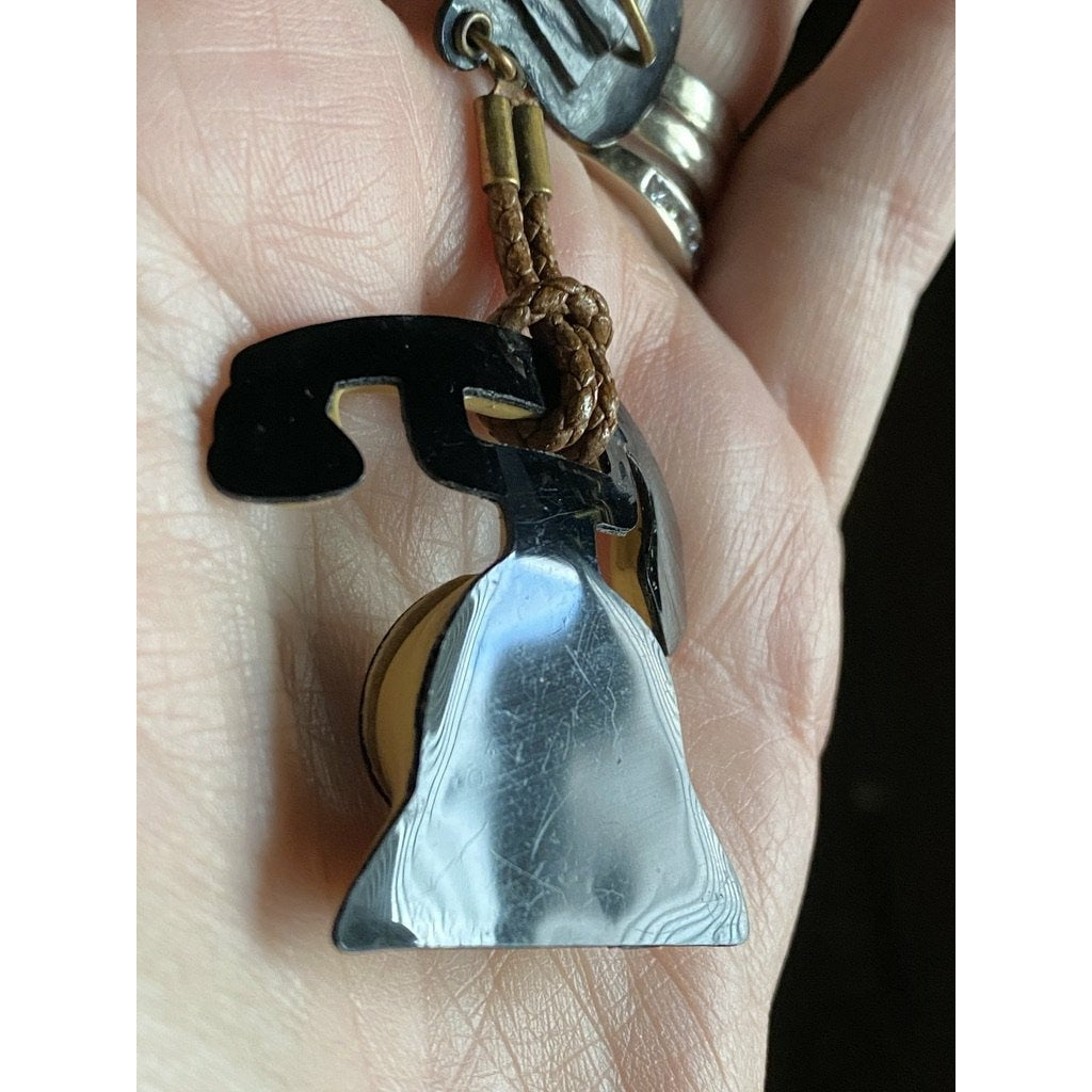 VTG 1920s Art Deco Rare Telephone Celluloid Brooch Pin 3" Dial Works New Arrivals The Best Vintage Clothing