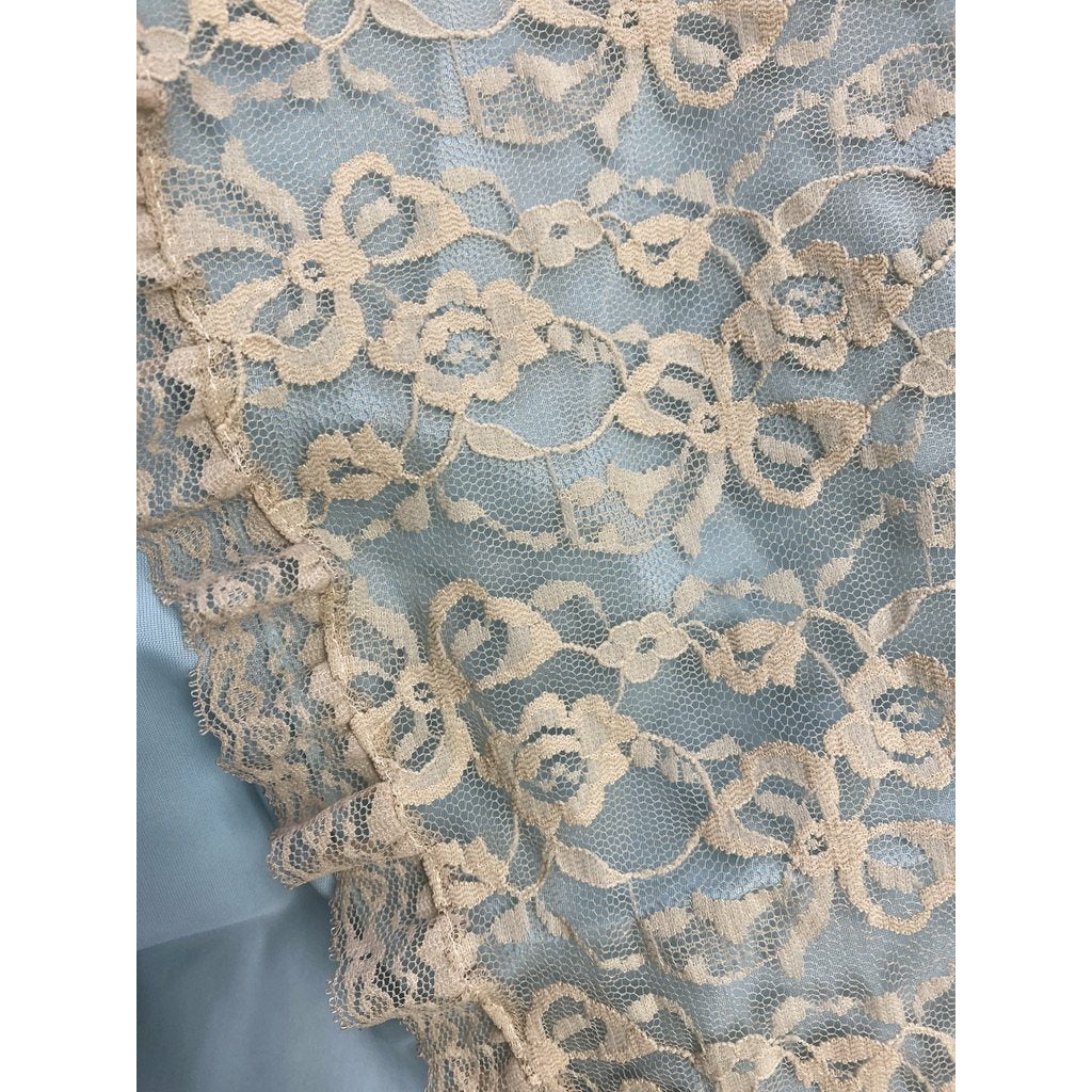 Matej for Odette Barsa Vintage Nylon Lingerie Nightgown Robe Lace Blue L NWOT 1960s The Best Vintage Clothing