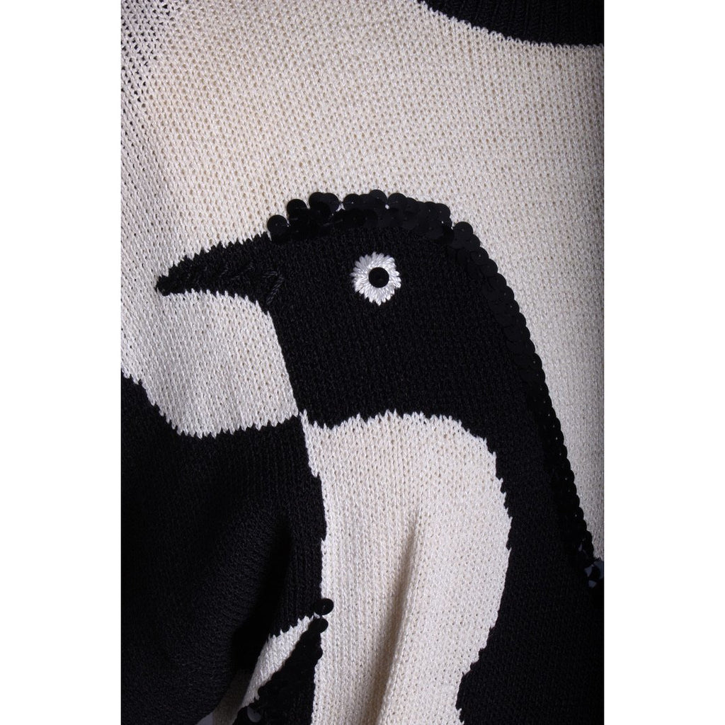 1980s Antonella Preve Penguin Sweater Tunic Womens S Vintage sweater The Best Vintage Clothing