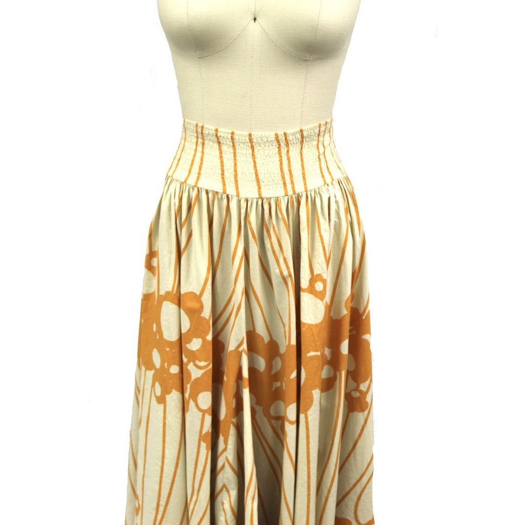 Marimekko Mika Piirainen Vintage Mod Floral 2pc Set L 1970s Cotton Orange Katsuji Wakisaka Print marimekko The Best Vintage Clothing