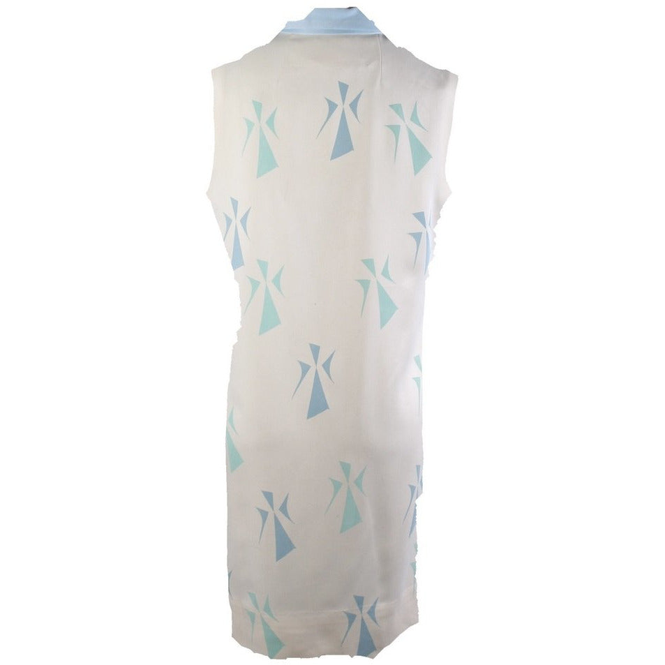 VTG Tummey Hand Block Printed 1970s Dress Shift Hippie womens M Blue The Best Vintage Clothing