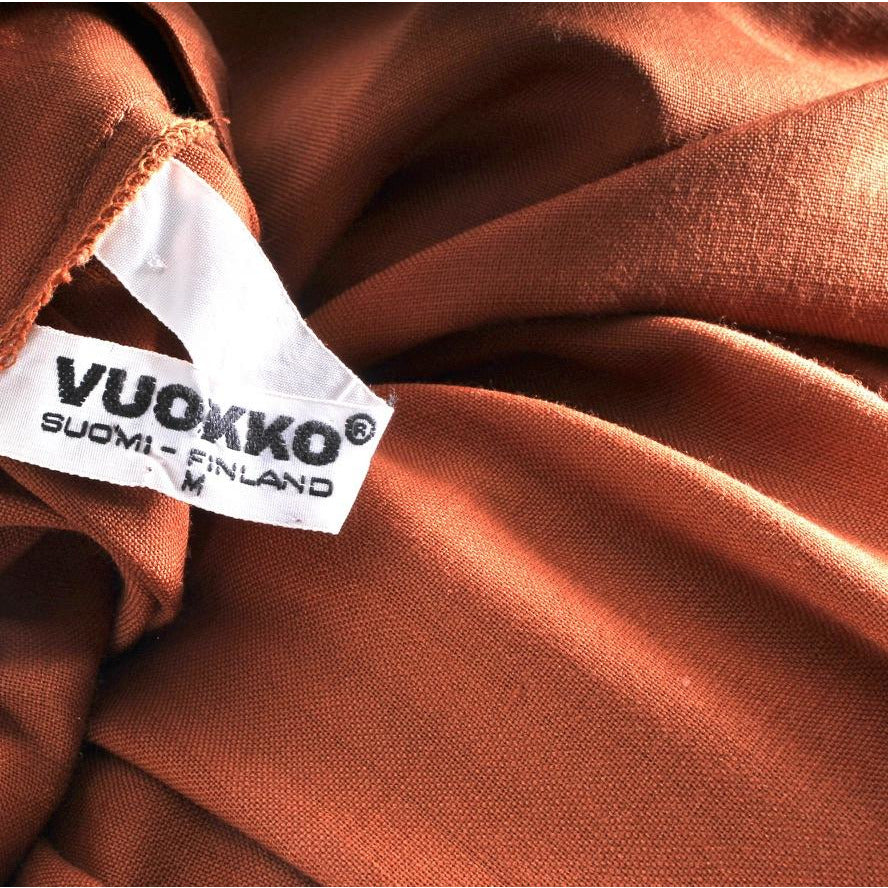 Vintage 1970s Vuokko Designer Cinnamon Wool Voile Shirt Dress Coat M marimekko The Best Vintage Clothing