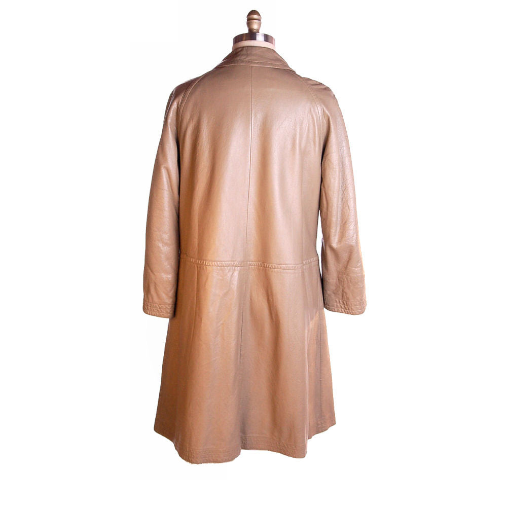 Vintage Leather Coat Bonnie Cashin Sills Snap Hook Front 1970s M Women's Bonnie Cashin