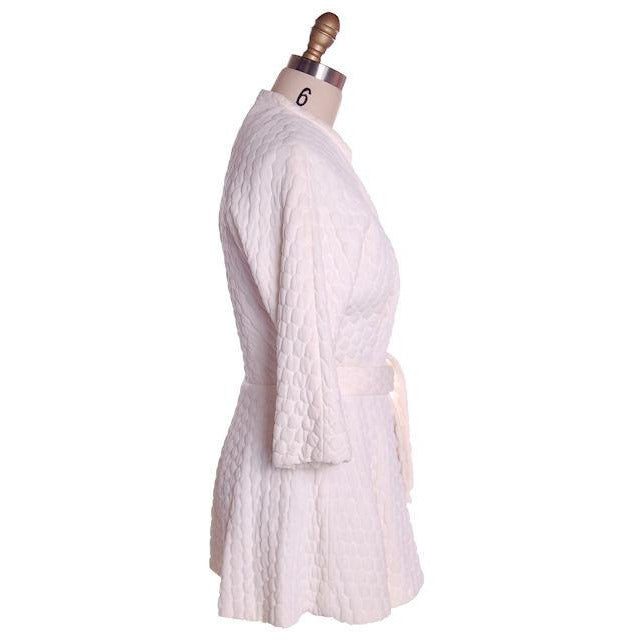 Vintage White Quilted Bed Jacket Roses Applique Evelyn Pearson 1950s 38-26-Free New Arrivals Evelyn Pearson