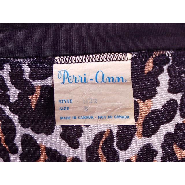 Vintage Cat Print Leopard Nylon Night Gown 1960s MEOW Small 34-34-44 Women's vendor-unknown