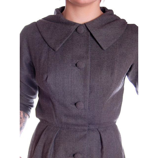 Vintage Grey Wool Secretary Dress 1950s Richard Cole MCM Pompian 34-25-36 Cart2cart Richard Cole