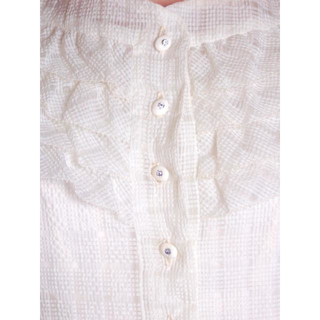 Vintage Dress 1950s White Nylon Full Skirted 36-26-Free Women's Johnnye