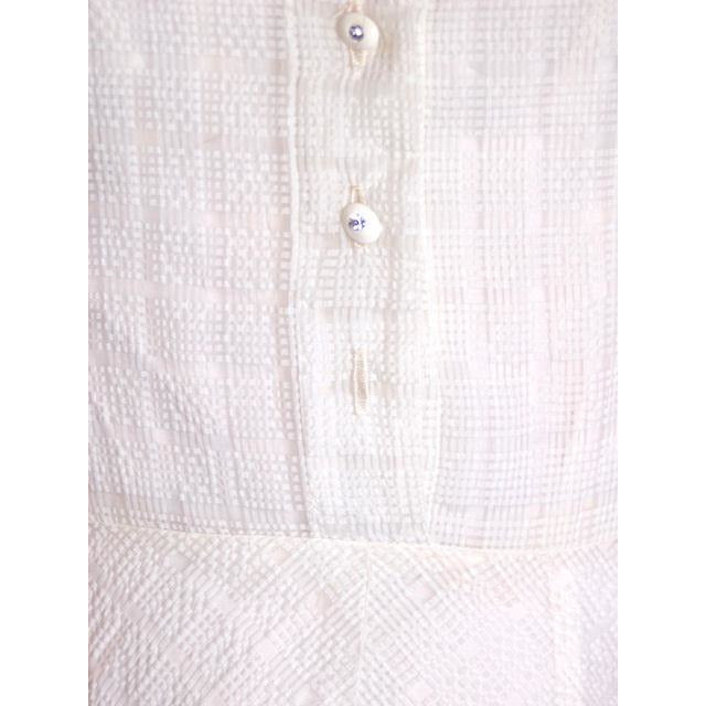 Vintage Dress 1950s White Nylon Full Skirted 36-26-Free Women's Johnnye