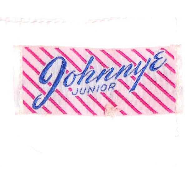 Vintage Dress 1950s White Nylon Full Skirted 36-26-Free Women's Johnnye