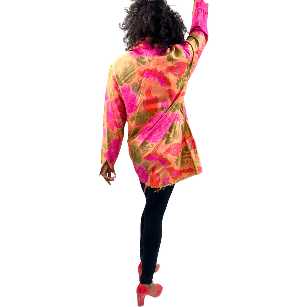 Vintage Calypso Colorful Mod Silk Tunic 1960s M/L tops The Best Vintage Clothing