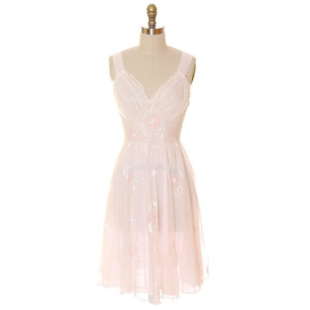 Vintage Peignoir Gotham Gold Stripe Frothy Pink Nylon Chiffon 1950s Women's,New Arrivals Gotham