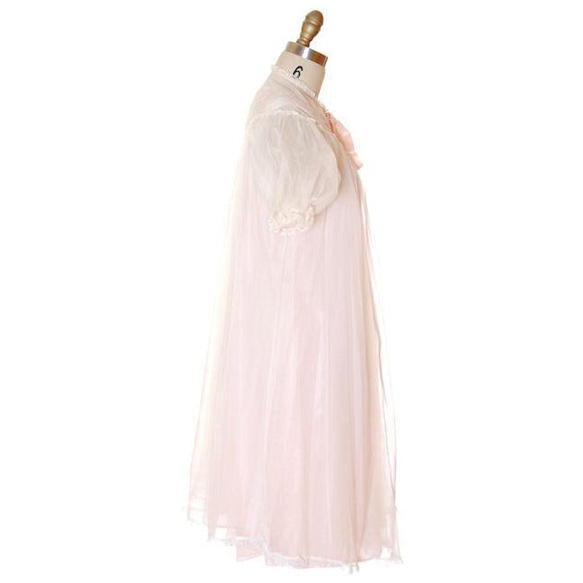Vintage Peignoir Gotham Gold Stripe Frothy Pink Nylon Chiffon 1950s Women's,New Arrivals Gotham