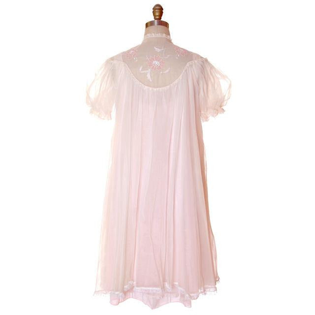 Vintage Peignoir Gotham Gold Stripe Frothy Pink Nylon Chiffon 1950s Women's,New Arrivals Gotham