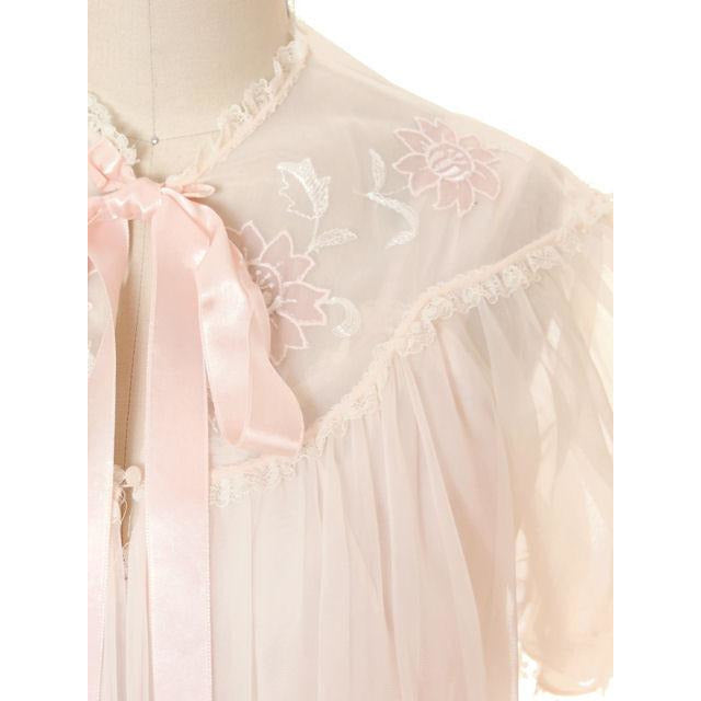 Vintage Peignoir Gotham Gold Stripe Frothy Pink Nylon Chiffon 1950s Women's,New Arrivals Gotham