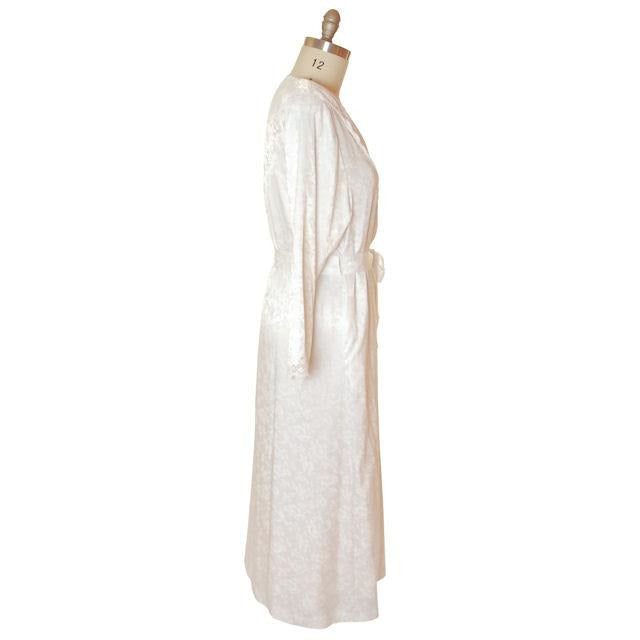 Vintage Eve Stillman White Satin Peignoir Set Med Large 1980s Women's Eve Stillman